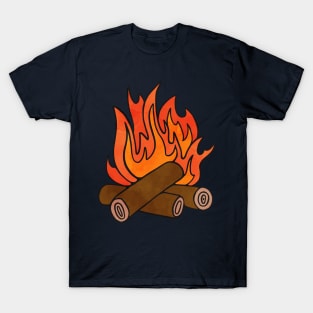 Campfire Watercolor Illustration T-Shirt